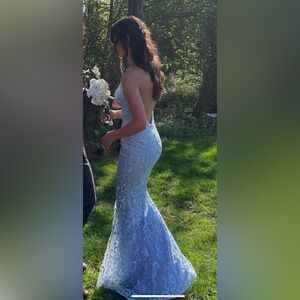 PROMGIRL Light Blue Mermaid Dress Size 0